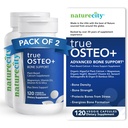 NatureCity True-Osteo+עצמות תמיכה עם Ashwgandha - עבור כוח והכחשה - Calcium מבוסס צמחי עם אורגני AlgaeCal, Magnesium, ויטמין D3, K2, Silicon & Stress Support