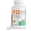 ברוונסון ויטמין B12 1000 mcg Sustained לשחרר Premium Non GMO Tablet תומך מערכת העצבים, תפקוד המוח בריא וייצור אנרגיה, 250 הרוזן