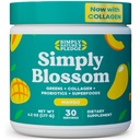 פשוט פריחה תזונה יומית ירוק & Superfood אבקת + Collagen + Probiotics עבור בריאות העיכול של נשים ו Bloating הקלה. Help Your Health Bloom - 30 Day Supply
