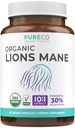 אריות אורגניות Mane תוספי כמוסות - USDA אורגני Mushroom קפסולות עם 1000 מ"ג אריה 10:1 לחלץ עם 30% Polysaccharides - טבעוני ולא GMO (1 חודש אספקה)