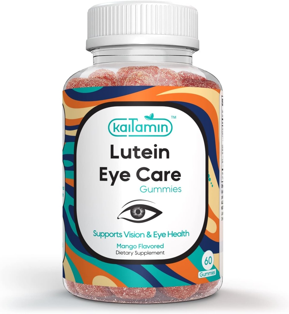Lutein & Zeaxanthin עין תוספת למבוגרים - תמיכה להגנה לעיניים - יומי מנגו פלבדור טבעוני, Glute-Free, מיוצר עם שמן קוקוס 60 מסטיקנים
