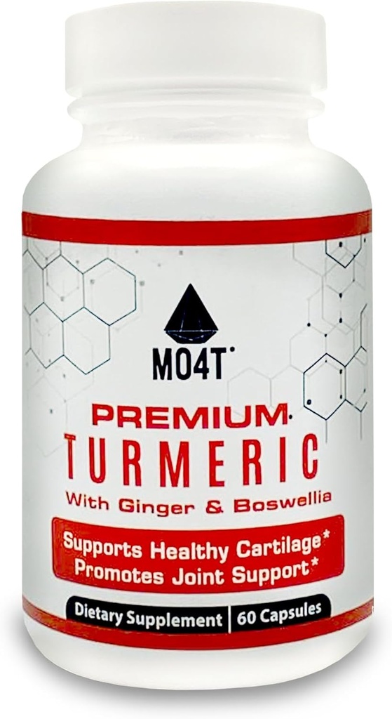 Premium Turmeric, Glucosamine, ג'ינג'ר, Chondroitin Sulfate, Boswellia Extract, MSM, Bioperine, Quercetin & L-Meth - 60 קפסולות