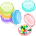 Patelai 6 Packs Small Pill Organer Box, Travel Piller Portable Daily Mini Medicine Case Holder for Pocket Purse Shortcase Travel Medicine Cod Liver Oil Storage Box (Fresh Color)