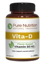 תזונה טהורה Vita D3 K2 - צמחי מבוסס ויטמין D3 K2 | 120 Tabs | ויטמין D3 6000 IU | ויטמין K2 כמו MK7 100mcg | ויטמין K2 D3 | Non GMO | ויטמין D3