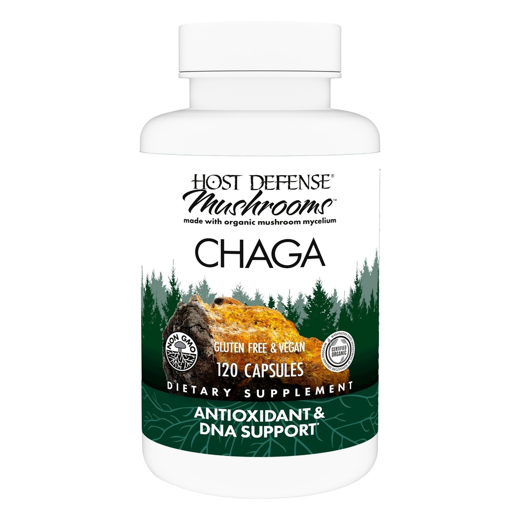 Host Defense Chaga קפסולות - Immune System Support Supplement - Chaga Mushroom קפסולות לתמיכה בפעילות אנטי-חמצן - תוספי תזונה Mushroom - 120 קפסולות (60 משרתים)