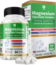 1 גוף Magnesium Glycinate Complex, גבוה Absorption Magnesium תוסף עבור Calm, מנוחה שרירים ותמיכה בריאות העצם, טבעוני עם שמן MCT & Trace מינרלים, non-GMO, 60 קפסולות