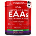 תוסף Amino Essential Acids ברי Blast, אבקת קפאין כל 9 EAAs, BCAAs ואת Amino המושלם עבור Workouts, Amino Energy, וכדי לבנות שריר, לשחזר מהר יותר.