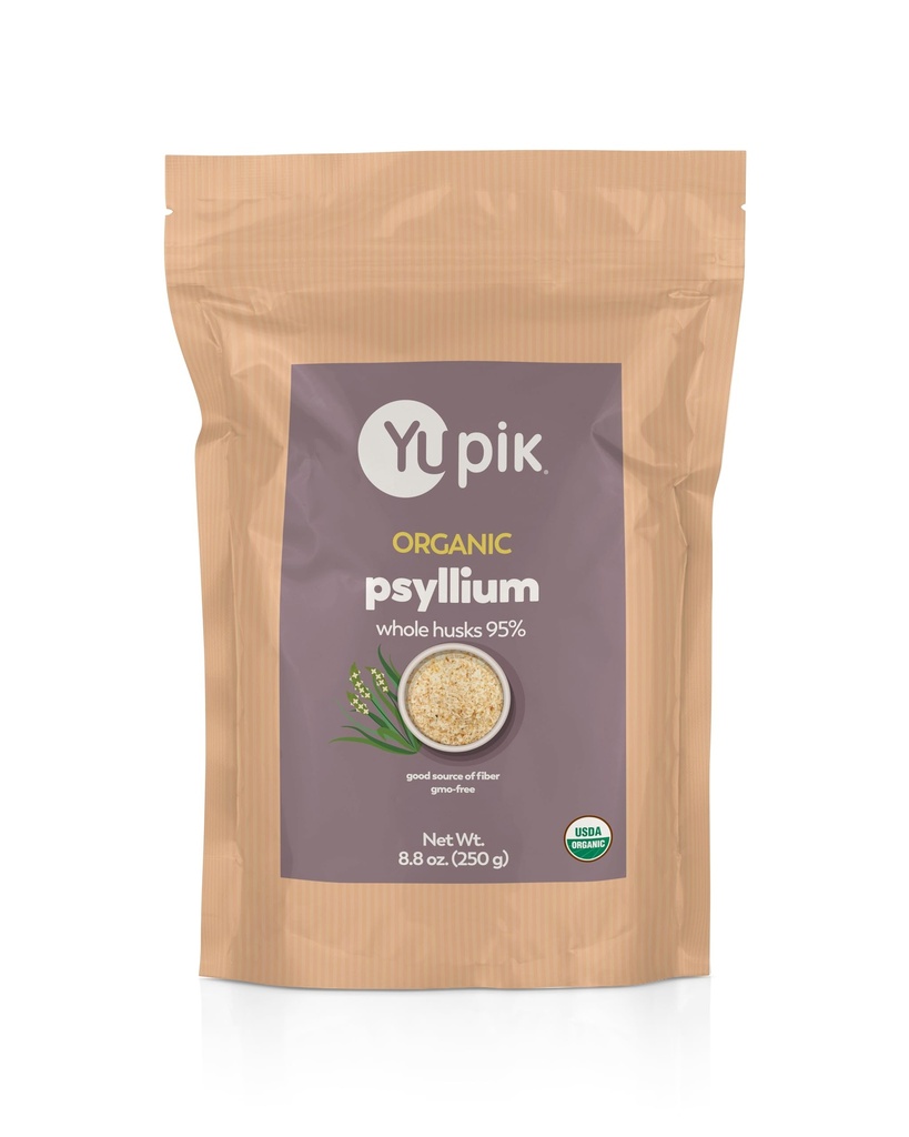 Yupik אורגני Whole Husk Psyllium 8.8 Oz, 95% Purity, Soluble סיבים, USDA מוסמך, non-GMO, כשר, Gluten-Free & Fat-Free, Unflavored, מבוסס צמחי, אידיאלי עבור Oatmeal & Cereal.