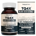 20% Thymoquinone Black Seed שמן קפסולות - TQ- Advanceed 4X®: Potent Thymoquinone Concentration זמין - 60:1 ריכוז מ Nigella Sativa, Raw Form, זכוכית טבעונית, בקבוק (60 קפסולות)
