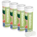 שתיית לימון-Lime Daily Electrolyte hydrotion Tablets (4) Tube Bundle | משקאות ספורט טבעיים - 0g סוכר - פלאפור מעולה 40 משרתים - 10 טבליות Per Tube