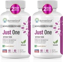 Just One Daily Methylated Multivitamin with Methyl B12, Quatrefolic Methylfolate, Pure MTHFR תוספת לגברים ונשים ללא ברזל, 2 בקבוקי בקבוק (60 קפסולות טבעוניות), ארה"ב-מונדיאל