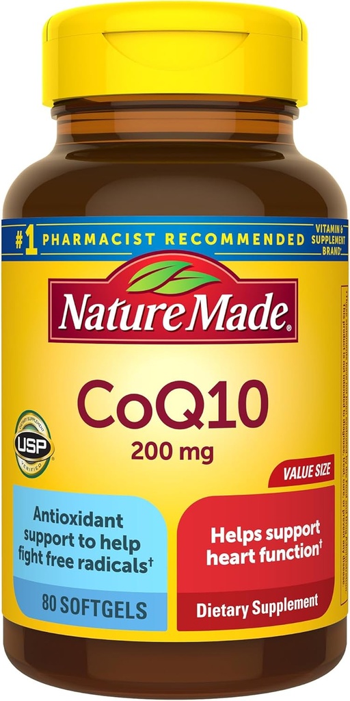 הטבע עשה CoQ10 200 מ"ג 80 Softgels