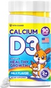 Calcium D3 Chewable Tablet לילדים - 640 מ"ג Calcium & 320 IU ויטמין D3 - non-GMO, Milk Flavor - Bone & שיניים תמיכה תוסף - 90 טבליות לתקופה 2+