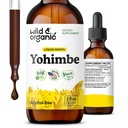 Wild & אורגני Yohimbe תוספי גברים ונשים - 5 מ"ג Yohimbine נוזל לחלץ טיפות - Pausinystalia Yohimbe Bark Tincture - טבעוני, אלכוהול חינם - 2 floz