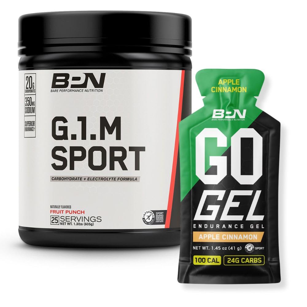 BARE PERFORMANCE NUTRITION BPN G.1.M. Sport Endurance Fuel & Go Gel Endurance Gel Apple Cinnamon Bundle