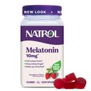 Natrol Melatonin Gummies, Sleep Support for Adults, Melatonin 10 מ"ג, 140 Strawberry-Flavored, עד 70 יום