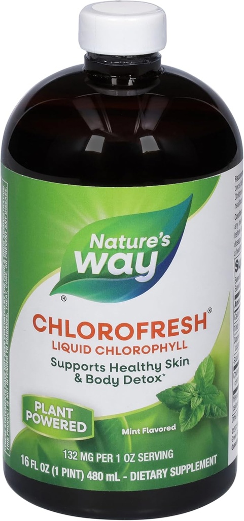 Natures Way Chlorofresh נוזל Chlorophyll 16 ozs (Mint Flavor)