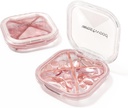 1 Pack Small Pink Pill מארגנת, 4 השוואתים, קומפקטי Stylish Travel Camping Pill Box Daily Medicine Case, Portable ו-Moistureהוכחה לאחסון ויטמינים, תרופות ותוספים