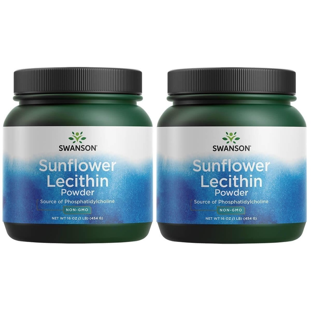Swanson Sunflower Lecithin Brain Nervous System Support Non-GMO Soy-Free Vegetarian 16 oz (1lb) 454 אבקת גרם (2 Pack)