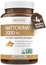 Healths Harmony Nattokinase 2000 FU (Non-GMO) תוסף Powerful Nattokinase עשוי באופן טבעי Soybeans - (4 חודשים אספקה) 120 קפסולות נטוטו טבעוניות