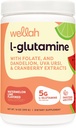 Wellah L-Glutamine אבקת Watermelon Lime (50 משרתות) - 5g L-Glutamine Per משרת, מתוקן עם Stevia