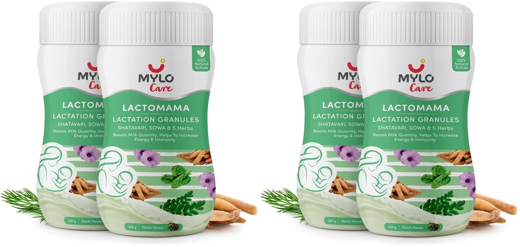 Mylo Lactomama Lactation Granules (Elaichi Flavour, 300 g (Pack of 4))
