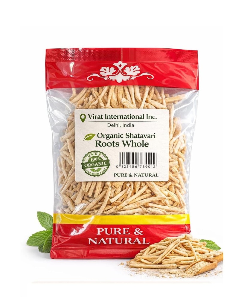 Virat International Shatavari Root Whole/Asparagus Racemosus, No Added Preservatives, FSSAI Licensed. (pack of 100g)