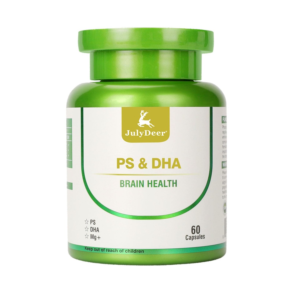 Magnesium L-threonate -100 מ"ג, DHA 100 מ"ג, Phosphatidylserine-40 מ"ג, Magnesium Complex תוספי מזון לילדים מבוגרים לבריאות המוח ותמיכה קוגניטיבית לשפר את המוח - 60 קפסולות