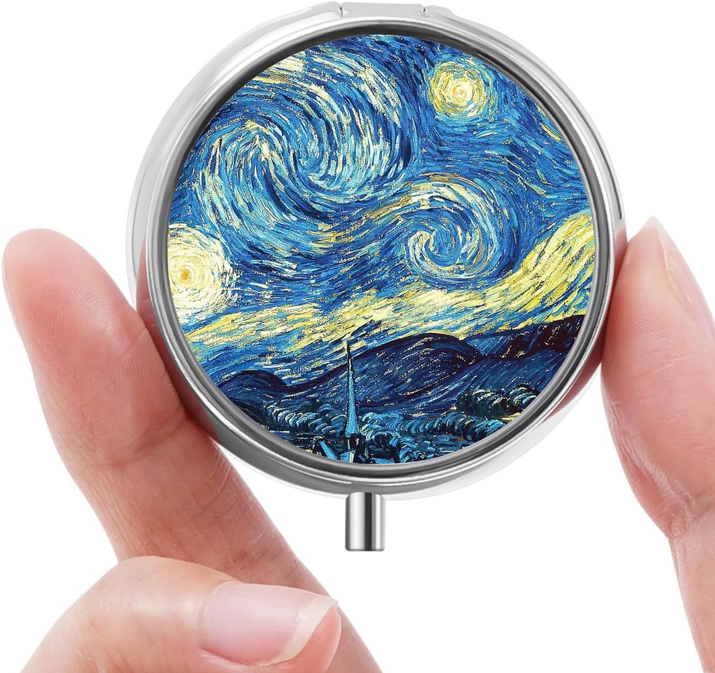 Mini Pill Box, Small Pill Box, Portable Pill Box, Sweet Pill Organer עבור ויטמינים, תרופות, שמן דגים ותוספים (Blue Moon)