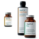 ALGAECAL Bundle - ויטמין D3 שלם (1000 IU) + ויטמינים K2, E & A & Plant-based Calcium for Stronger Bones & Fish אומגה 3 1200 מ"ג EPA DHA