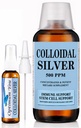 cooidal Silver נוזל | 500 ppm, תוספת כוח (32 oz) עם Sprayבק | Immune Support Supplement