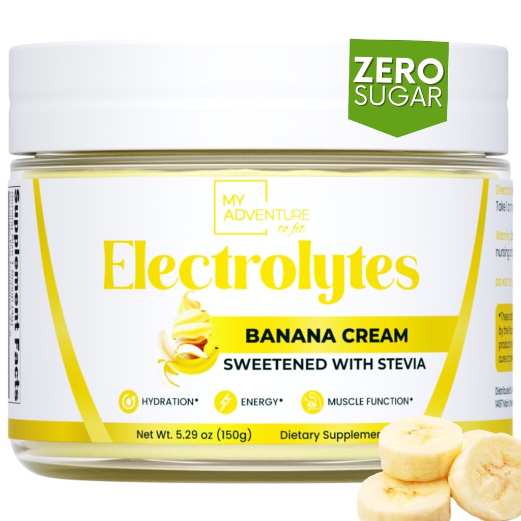 Zero Sugar - בננה Cream Electrolytes אבקת - דלה מדוקדקת - Caffeine Free Energy with All Natural Ingredients - טבעוני, Keto & Paleo - סוכר ללא אלקטרוליט אבקת משקאות Mix - 37 משרתים