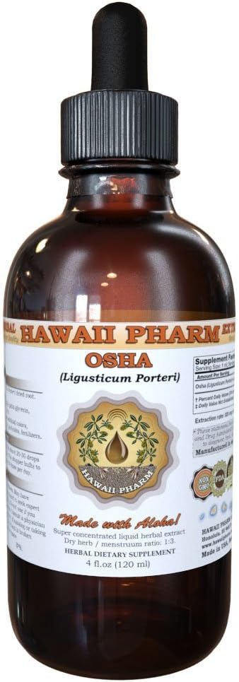 הוואי Pharm OSHA (Ligusticum Porteri) פלט נוזלי, Tincture, תוסף צמחי, המיוצר בארה"ב, 2 fl.oz
