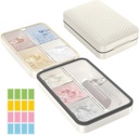 Restree Weekly Pill Organer, מגנטית Moisture Proof Pill Case, תיבת גלולות נסיעות עם Inner Clear Lid עבור ויטמינים, תוספים, ותרופות יומית 8 השוואתיות (לבן)