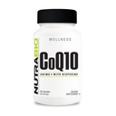 NutraBio CoQ10 Dietary תוספת עם bioperine, תפקוד לב בריא וייצור אנרגיה סלולרי, 200 מ"ג - 60 קפסולות