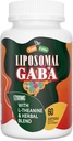 Liposomal GABA עם L-theanine תוספי 1200 מ"ג - תרכובת GABA גבוהה עם Ashwagandha, Chamomile, Tart Cherry Herbals for Men and Women, 60 Softgels