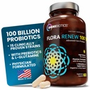 100 מיליארד פרוביוטיקה - 15Strain Probiotic for Women & Men, DRCaps נדחה, Prebiotics, L-Glutamine, Apple Pectin, Gut Lining Support, Shelf Stable, non-GMO, 60 קפסולות טבעוניות למבוגרים