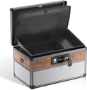 Glosen Medicine Lock Box,locking Medicine Boxes【Medium Black】 12 x 7.68 x 7.87 Inch, First Aid Key Safe Box for Medicine