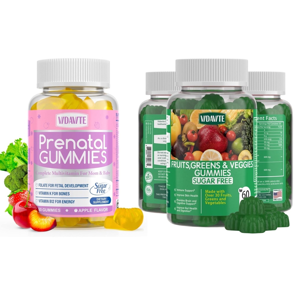 Bundle של סוכר חינם טרום לידות חניכיים + פירות ללא סוכר ו Veggie מסטיק