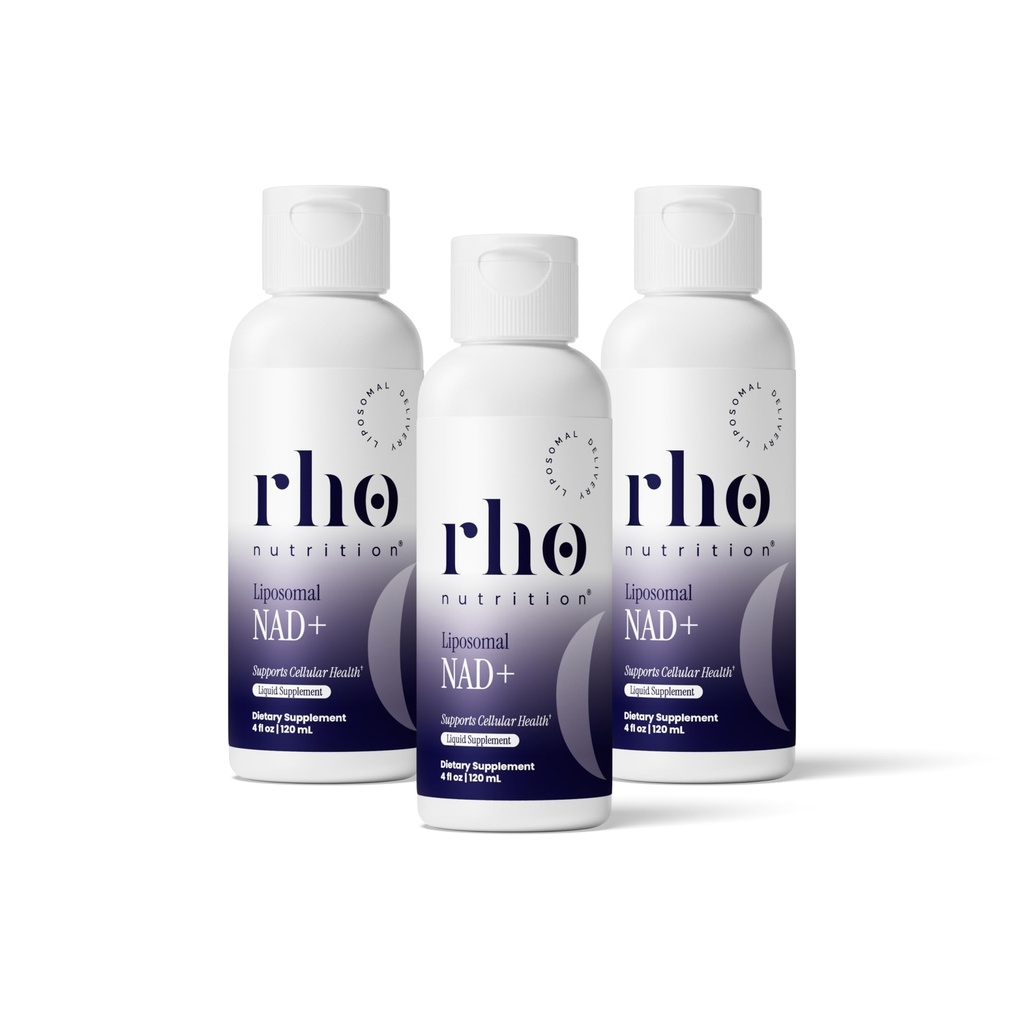 Rho Nutrition Liposomal NAD+ - תוספת נוזלית שנועדה לעזור תמיכה Absorption - Active Form of NAD+ עוזר לתמוך בריאות תאית נורמלית, הזדקנות בריאה, אנרגיה מטאבוליזם ו Vitality - 3 Pack