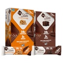 NuGo Slim 24ct Variety - Crunchy Peanut Butter 12 ברים & Brownie Crunch 12 ברים, 16g חלבון, Keto Friendly, Gluten Free, 24 ספירה