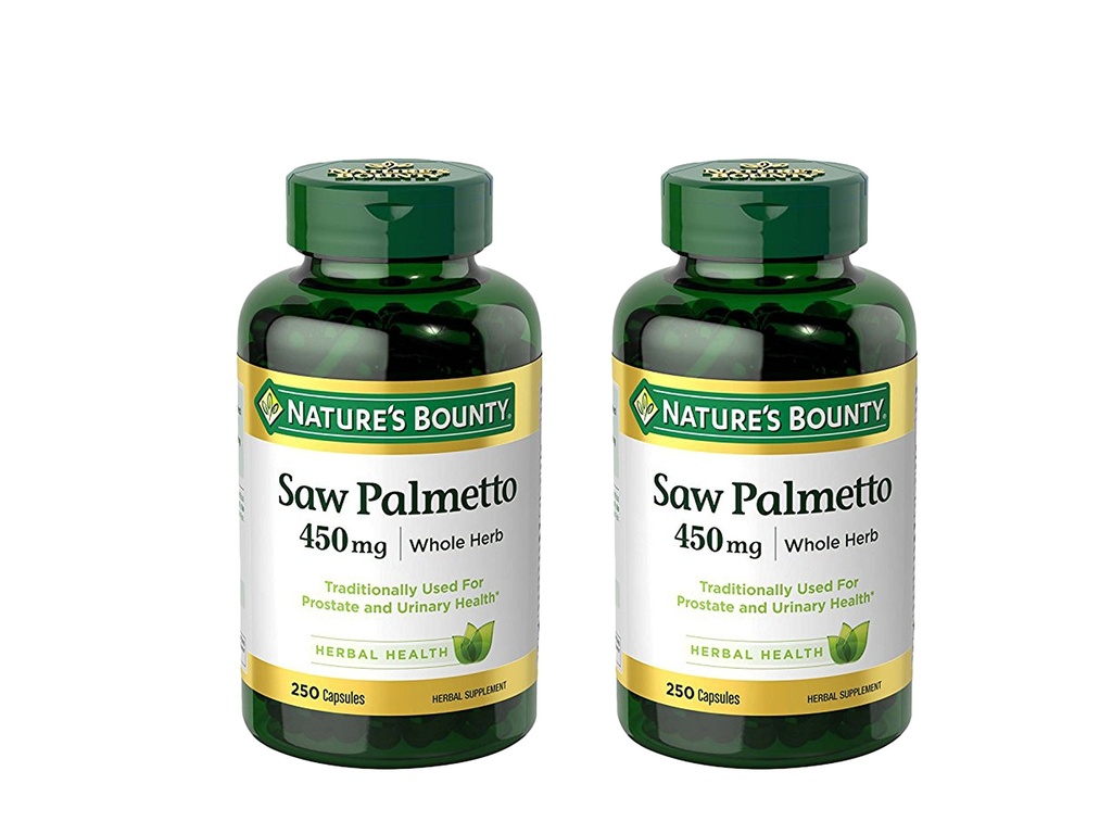 Nature's Bounty Saw Palmetto 450 מ"ג קפסולות 250 ea (Pack of 2)