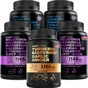 MEDCHOICE Turmeric & ג'ינג'ר (120ct), Sleep Melatonin (180ct), ו- Nootropic Brain (120ct) תוסף Bundle - "הטבעה למוח, שינה ותמיכה במזל" - טבעוני, Non-GMO, Gluten-FreeFree Gluten-Free Gluten-Free Free-Free Gluten-Free-Free Glutenten-Free-Free Glutens for Brain"