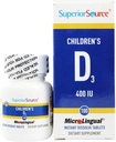 ויטמין D3 400 IU - שיניים, Bone & Immune Support Supplement for Kids - Non-GMO - 100 טבליות ללא פתורות
