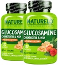 NATURELO Glucosamine Chondroitin MSM עם Boswellia ו ויטמין C - תוספת של נוחות משותפת, ניידות וכוח - 120 קפסולות (Pack of 2)