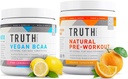 אמת תזונה טבעית Athlete Workout Stack - טבעוני BCAA (Pink Lemonade) + Natural Preworkout (Orange Tangerine)