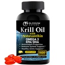 שמן קריל אנטארקטי Softgels-1600 מ"ג לשרת עם 2 מ"ג Astaxanthin, אומגה גבוהה 3 (174 מ"ג EPA & 120 מ"ג DHA) ב- Phospholipid Form-Supports Joint, Heart, Skin & Brain Health -60 Lemon-Flavored Softgels Softgels Softgels Softgels Softgels Softgels