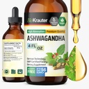 BIO KRAUTER Ashwagandha נוזל טיפות - Ashwagandha תוספי מזון עבור Calmness - תמיכה טבעית Mood טיפות - אלכוהול & סוכר חינם - 4 Fl.Oz.