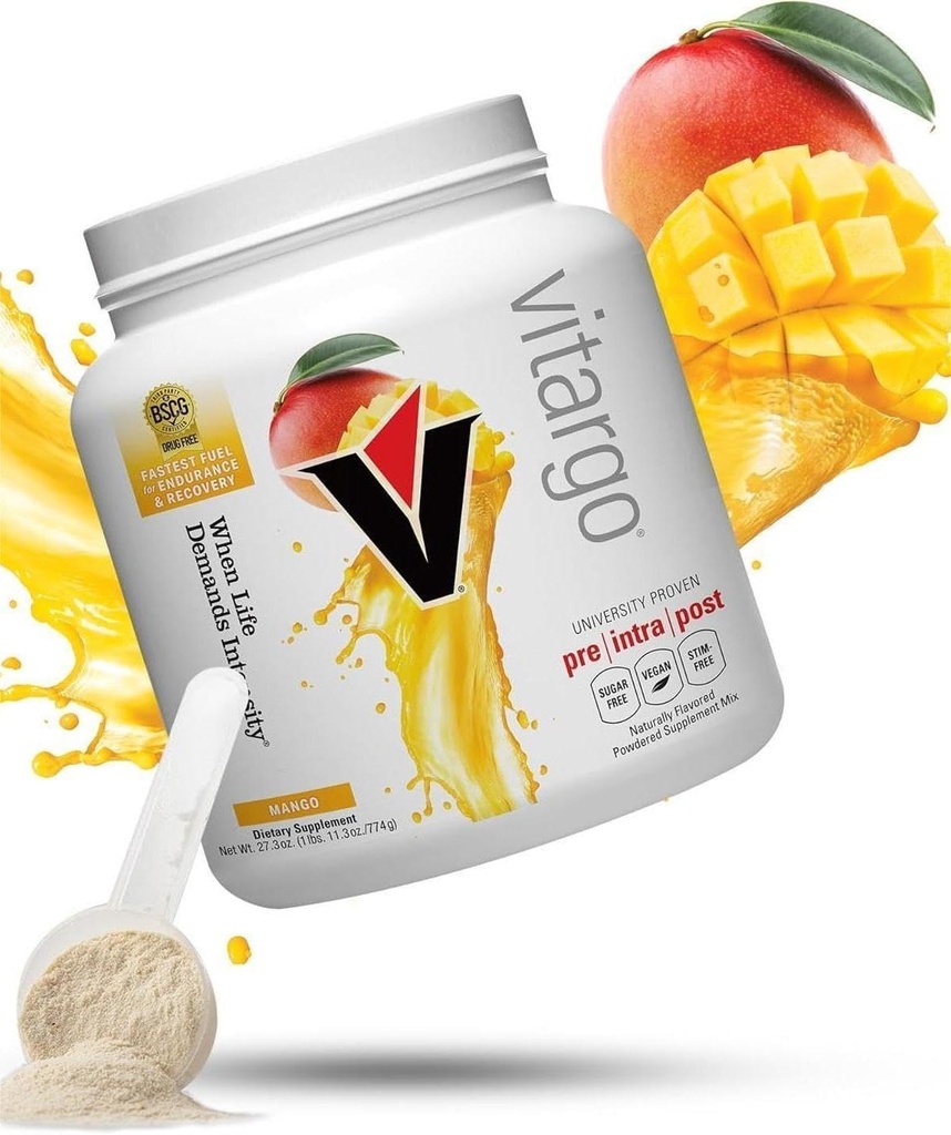 Vitargo Carbohydrate אבקת; להאכיל שריר Glycogen 2X Faster | 1 LB מנגו טרום עבודהout & Post עבודהout Recovery אבקת
