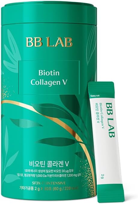 BB LAB אבקת Collagen, SF3X-7 Intensive סדרה, Made בקוריאה, 30 מקלים (Biotin Collagen V), גרין גרין